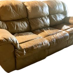 Couch Sofa Faux Leather Recliner 