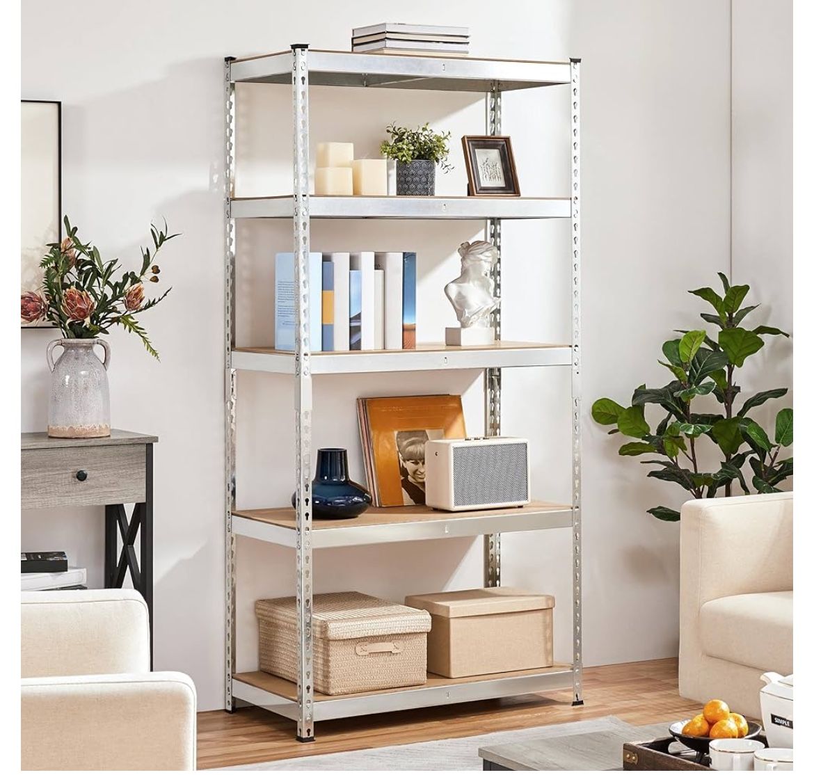 😀 5-Tier Utility Shelves, Metal Storage Shelves Garage Unit