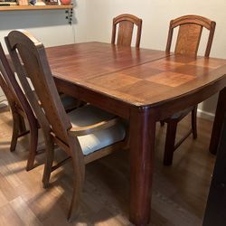 Wooden Dining Table With Leaf