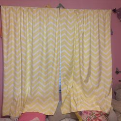 Yellow And White Chevron Curtains
