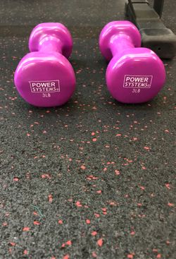 One set of dumbbells weights 3lbs each.
