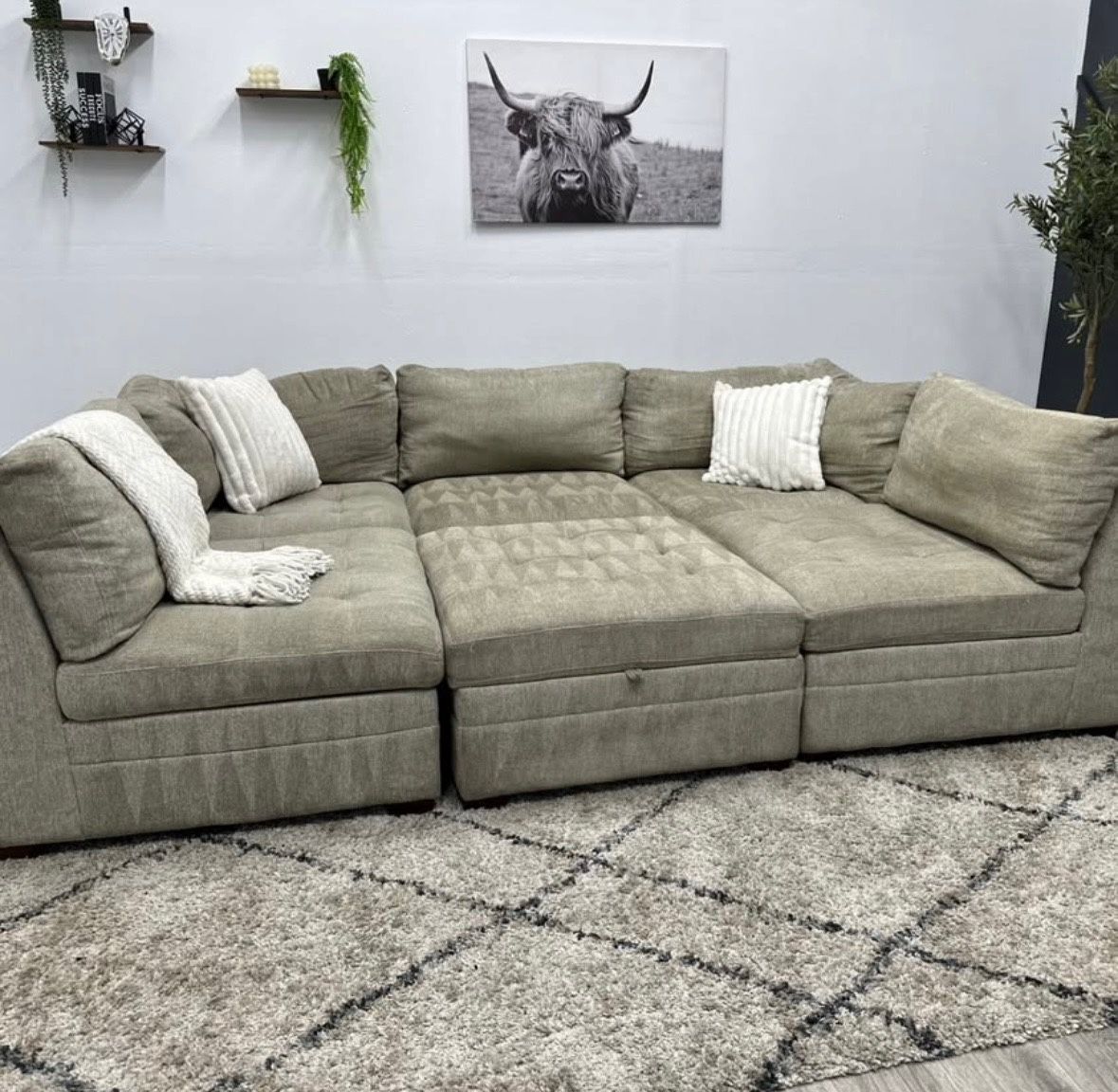Cream Modular Sectional Couch - Free Delivery