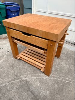 Wooden Butcher Block Work Bench or Kitchen Island