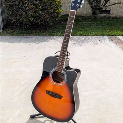 WASHBURN Acoustic  (Broken Bridge) Electronics Tested & Working - 2016 model: WA90CE VSB   "Repairman special or Parts" •  guitars, acoustic guitars,