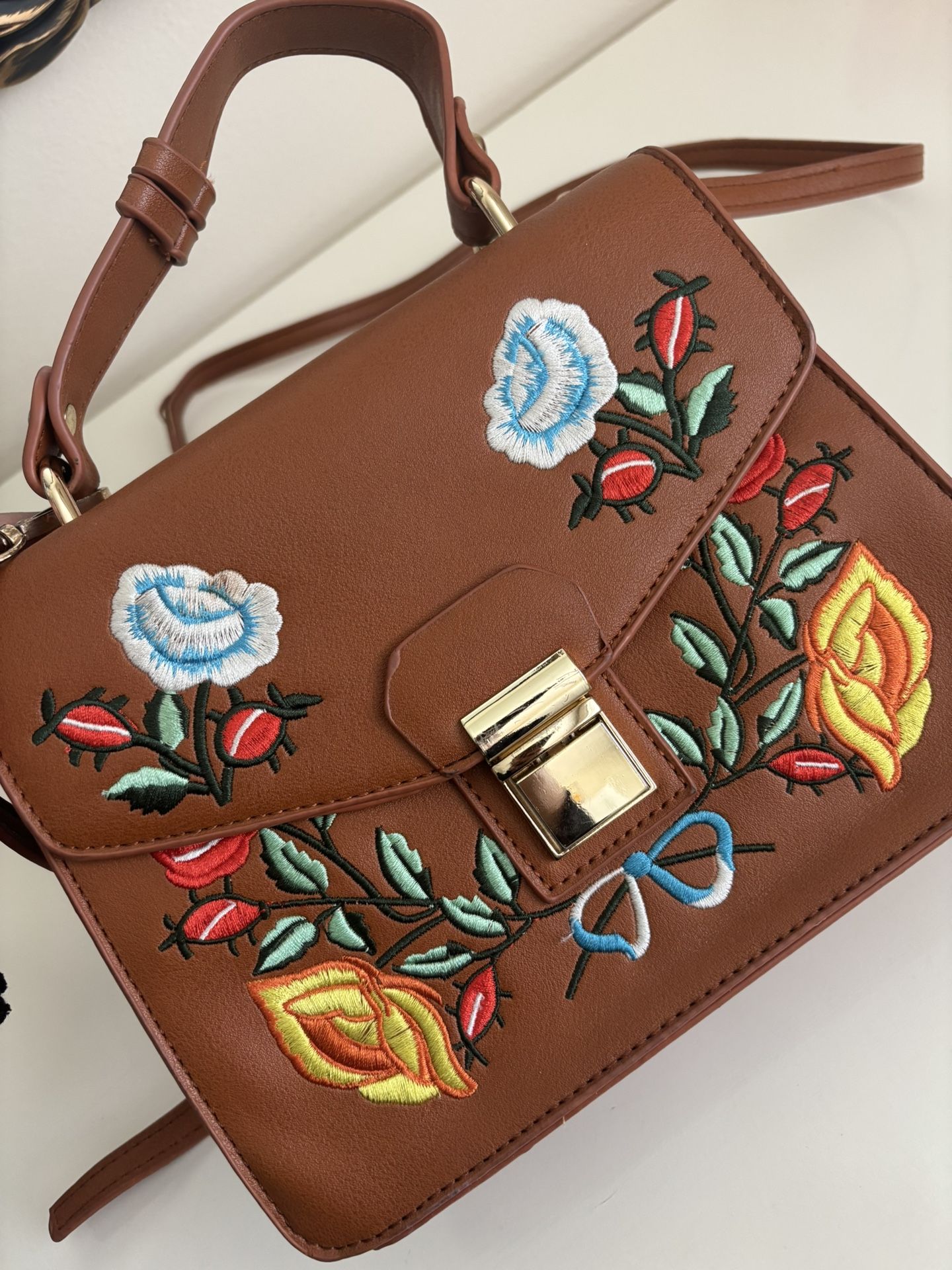 Brown Faux Leather Purse