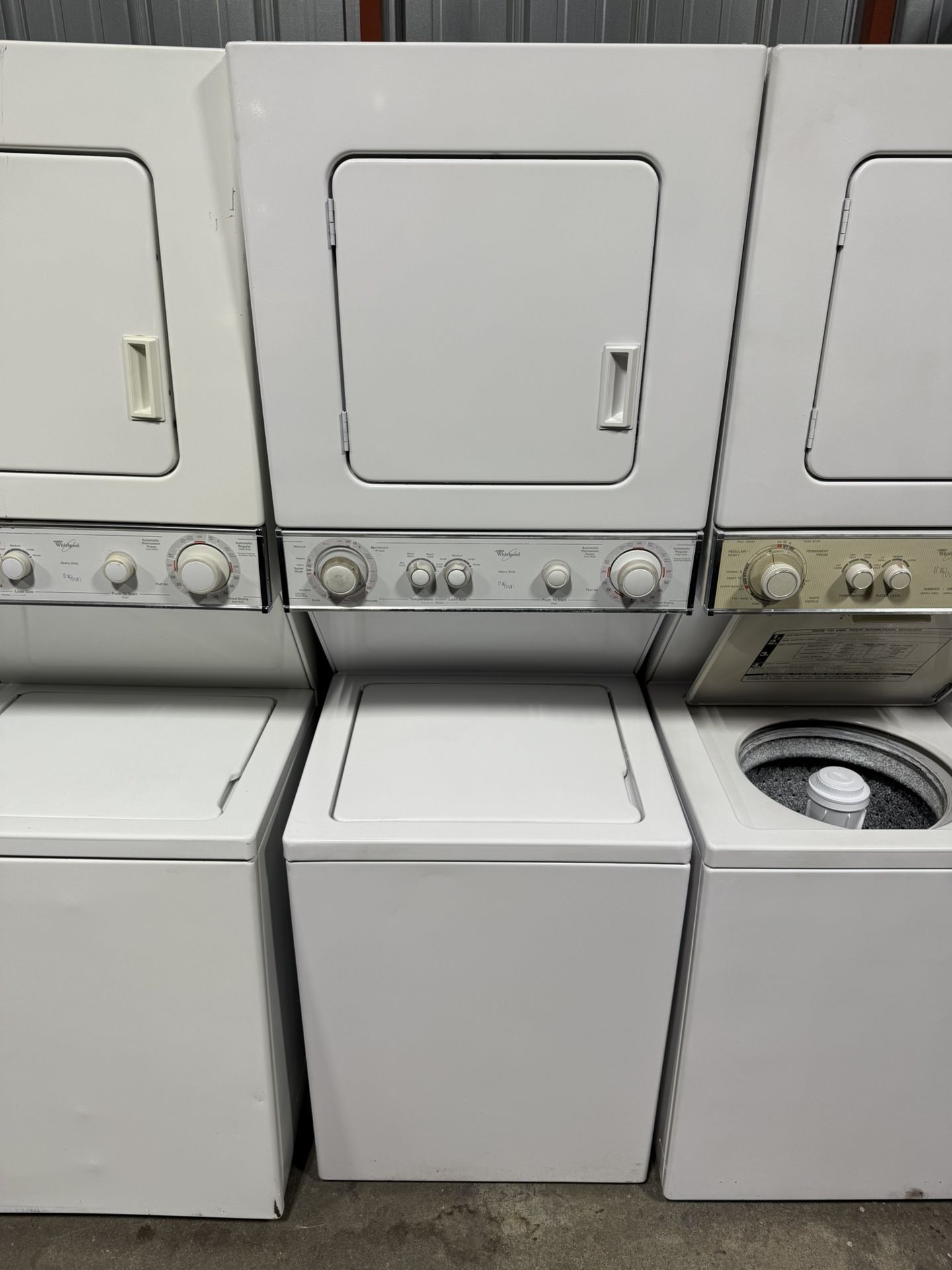 Whirlpool gas Stackable washer and dryer 24 inches