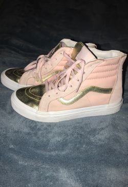Gold and pink Vans size 3.5