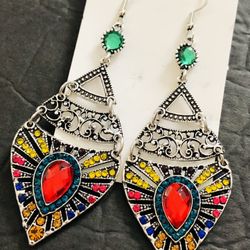 Boho Dangle/Drop Rhinestone Earrings NEW