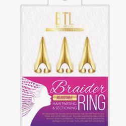 BTL Professional Adjustable Braider Hair Parting & Sectioning Ring in gold. 