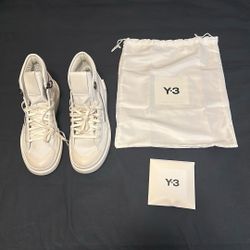 Y-3 Adidas Ajatu Court High White Size 8