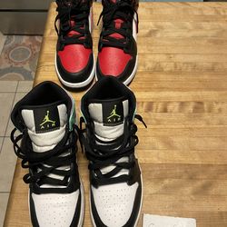2 pairs Air Jordan Nike tennis shoes size 6.5Y