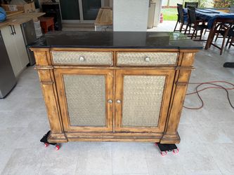 Distressed Wood Sideboard Cabinet with Stone Top - FREE!!!  Free!!!  Free!!!