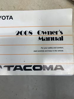2008 Tacoma Owners Manual