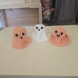 New Handmade Glow In The Dark Crochet Ghost Shelf Setters.