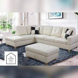 Brand New Sectional 2pc With FREE Ottoman Ready For Delivery 🚚 