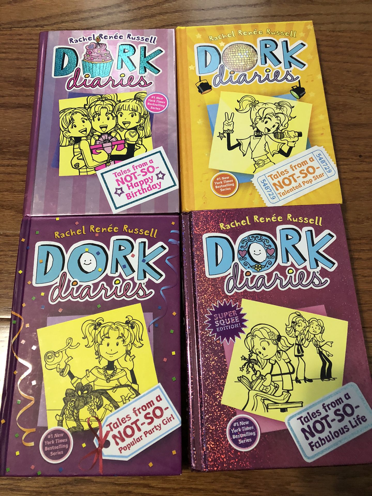 4 hardcover Dork Dairies books