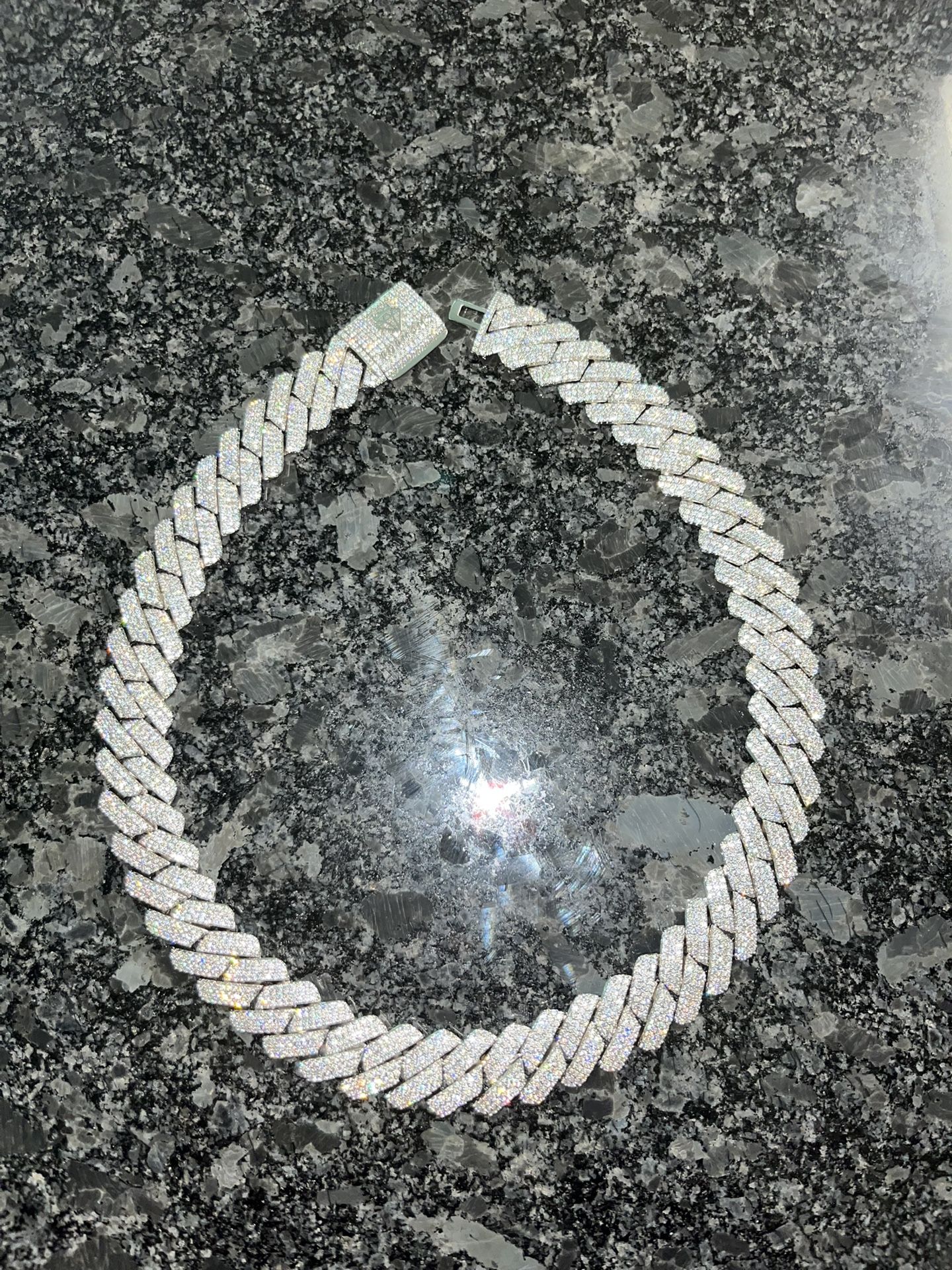 20MM White Gold Monaco Chain