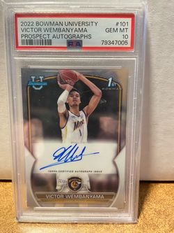 2022 Bowman University Victor Wembanyama Auto PSA 10