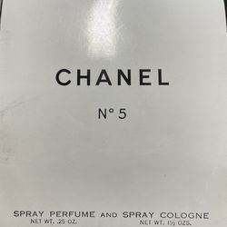 Vintage Chanel No 5 Spray Perfume 0.25 oz and Spray Cologne 1.5 oz
