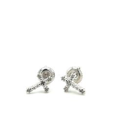 10kt White Gold Diamond Cross Earrings .05ctw 1.00grams 153763 7