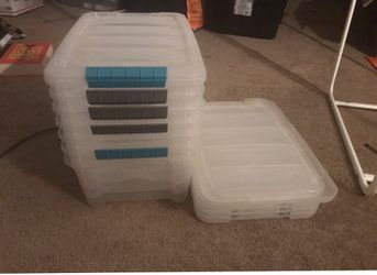 Iris containers 12.9 quarts storage clear stacking (6$