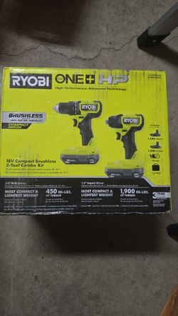 RYOBI ONE+ 18V Cordless 2-Tool Combo Kit with Drill/Driver, Impact Driver, (2) 1.5 Ah Batteries, and Charger