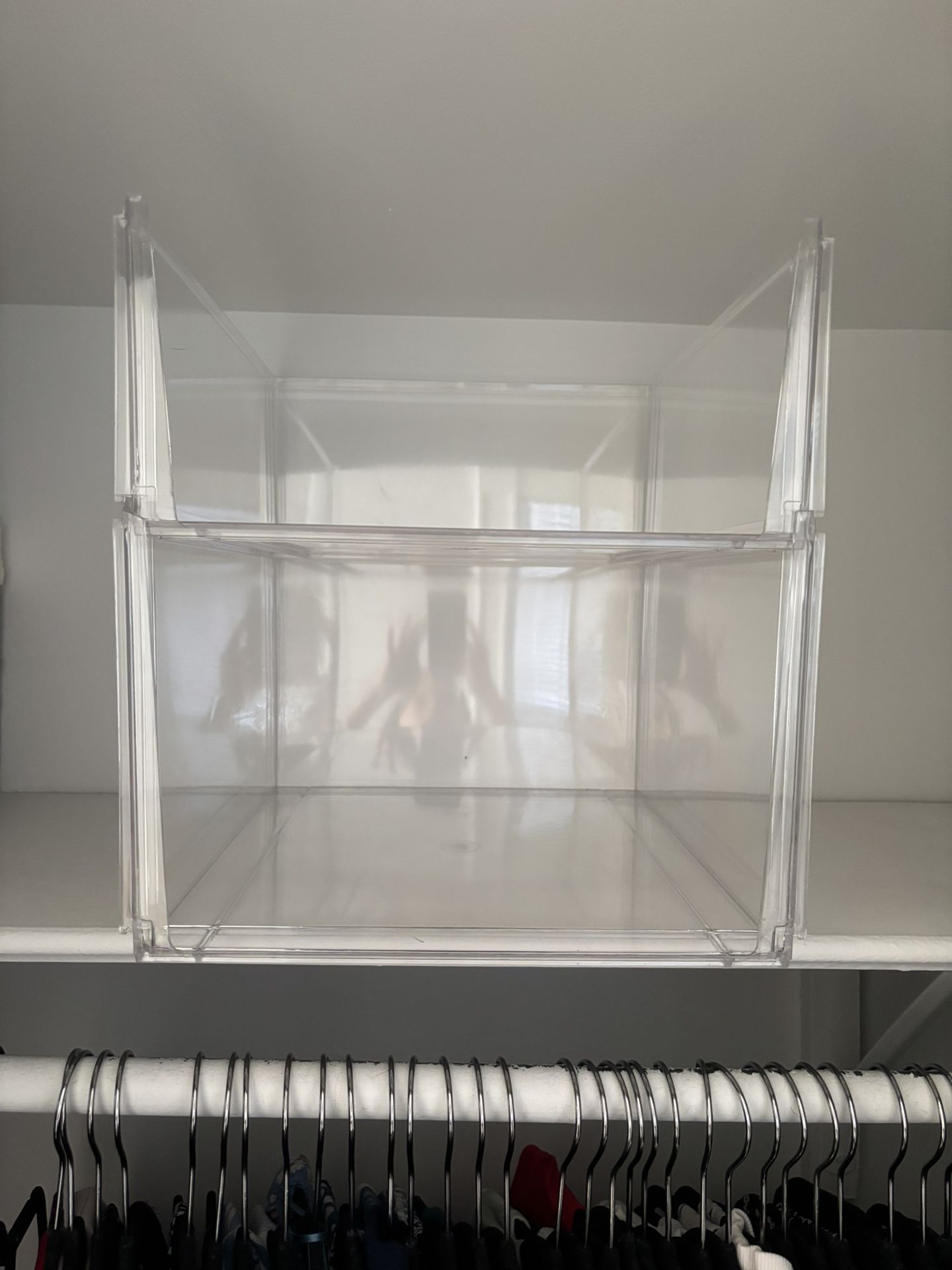 Clear container store stacking bins