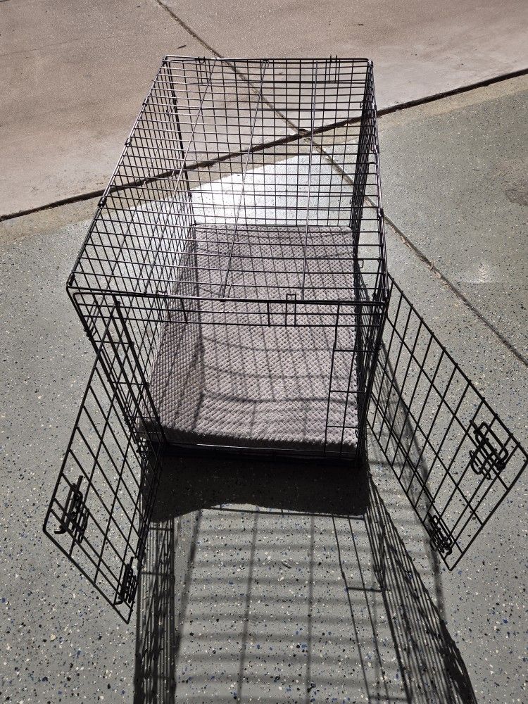 2-Door Folding Large Dog Crate