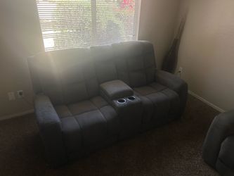 Dark gray-Couch/recliner set
