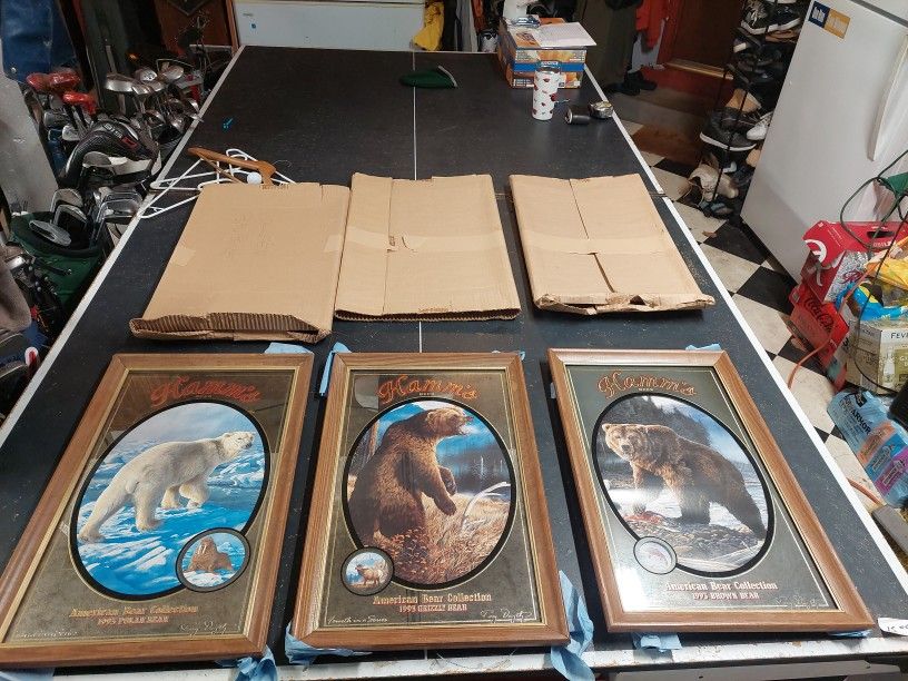 Hamms Bear Mirrored Signs