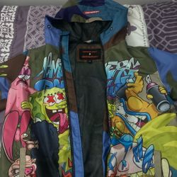 Members Only x Nickelodeon Entourage Blue Windbreaker Jacket