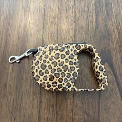 Leopard Print Retractable Leash 