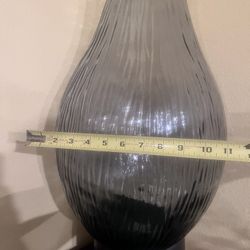 29" Blue Wave Glass Floor Vase - Smoky Blue, Statement Decor