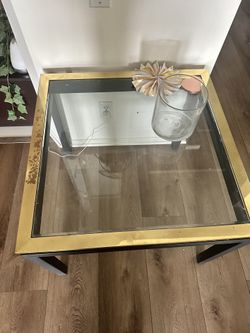 Glass And Gold Table 