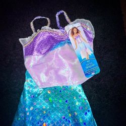 Disney The Little Mermaid Ariel’s 2 Piece Dress - Mermaid Halloween Costume 4-6X