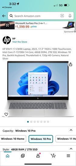 HP ENVY Laptop 17t-cw100, 17.3