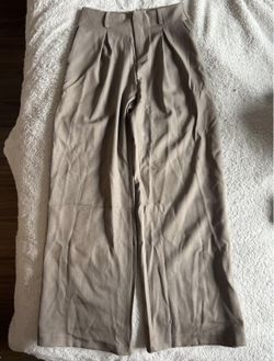 Cream/Beige Wide Leg Dress Pants