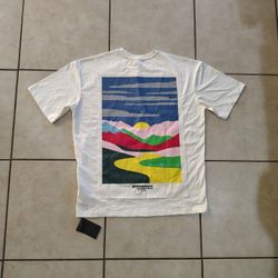 Mens Oversized Artwork Patch Graphic Shirt