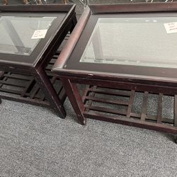 two matching end tables 