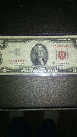 Red 2 Dollar Stamp Bill and a 1 Dollar Silver Certificate