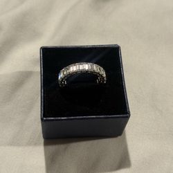 Baguette ring moissanite stones 925 silver