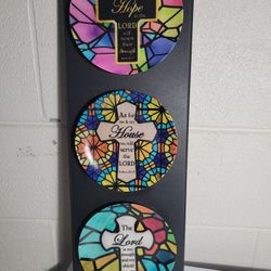 Stained Glass Wall Art with Inspirational Quotes