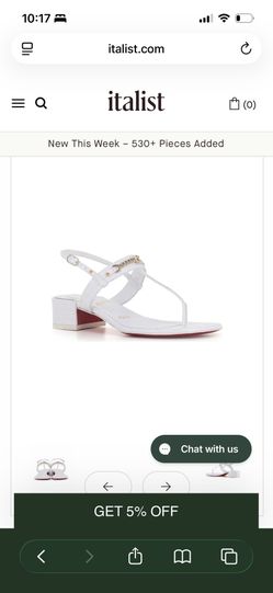 Christian Louboutin White Sandals  MJ Thong 