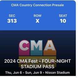 CMA Fest Tickets 2024 -2 Tickets 