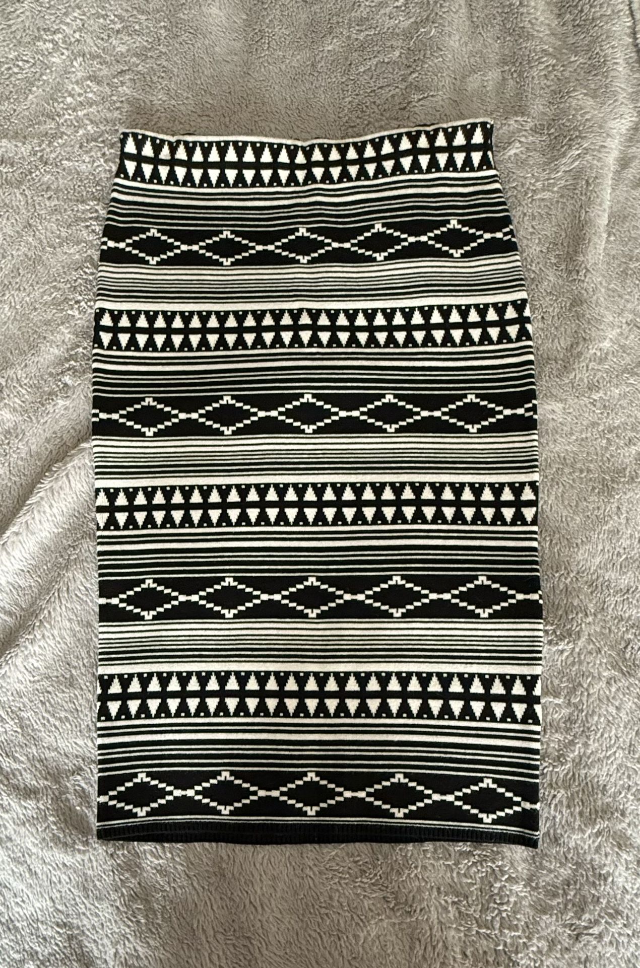 Black/white Printed Pencil Skirt