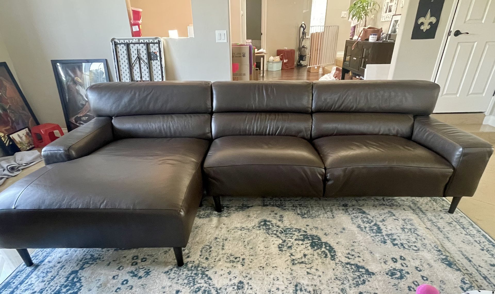 Brown Leather Couch
