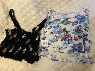 Forever 21 crop top size medium, floral black summer top cute