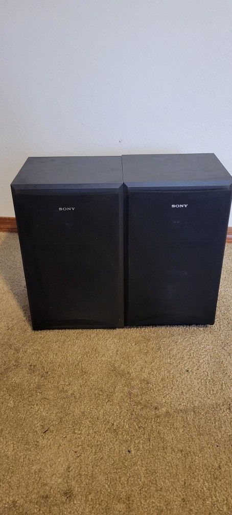 Vintage sony ss-mb115 2-way bookshelf stereo speakers 100 watts mag shielded