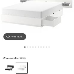 IKEA NORDLI QUEEN BED w/ 6 STORAGE DRAWERS