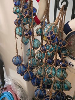 Glass Fishing Float Strands – Japanese-Style Nautical Beach Decor – $20 Each